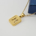 Collier signe du zodiaque Poissons en acier inoxydable plaqué or 18 carats mat - Poissons