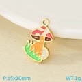 Colorful mushroom charm in red and gold stainless steel for DIY jewelry making - Style 5-Classic Red Orange Mushroom Style (KLJ9556-ZLA)