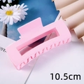 Pink matte rectangular hair claw clip in 10.5cm size for long hair styling - Rectangular Hollow Style (S150-24) / 10.5cm / Matte Pink