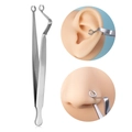 Pinza per piercing in acciaio inossidabile con testa a C per fori alle orecchie e al naso - Morsetto per piercing all'orecchio