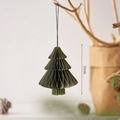 Albero di Natale in carta origami verde scuro da 10 cm con eleganti bordi dorati - Albero di Natale Origami Verde Scuro