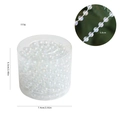 Detailed view of 8mm iridescent snowflake beads roll with dimensions and sizing info - 5m/8mm Round Bead / Multicolor