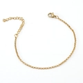 Adjustable 18K gold plated stainless steel rolo chain necklace with secure lobster clasp - Bracelet (16+5cm) / Gold