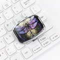 Portable silver metal mini storage box with colorful dragonfly stained glass pattern - Style 8-Colorful Dragonfly
