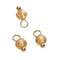Three champagne gold faceted glass ball pendants with metal loops for jewelry making - Round Bead / Light Coffee