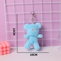 Light blue plush teddy bear keychain in 15cm x 10cm size for women bag hanging charm - Blue / Silver Keychain
