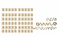 48-piece set of gold hollow metal hair rings and spiral dreadlock accessories on white - 63Pcs Gold Set 8#
