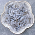 Grey marble effect acrylic cylindrical beads for DIY jewelry making in a white tray - 8x20mm / Gray