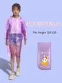 Portable purple disposable raincoat for kids in compact card-style storage pack - Kids / Tipsy Purple