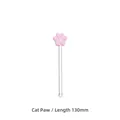 Agitateur à café en verre résistant à la chaleur, patte de chat rose, longueur 130 mm - Longueur 13 cm / Patte de Chat Rose