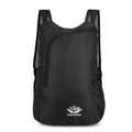 Lightweight black foldable outdoor backpack with waterproof grid fabric and mesh straps - Standard Type / Black