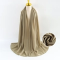 Elegant khaki pearl chiffon hijab shawl for women with soft texture and drape - Light Blue