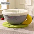 Lettino caldo per animali a forma di tazza da caffè grigia con manico giallo - Grande / Grigio Gentiluomo
