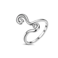 Silver wave design adjustable toe ring with minimalist cloud aesthetic in metallic finish - Style 6-Wave / Gold