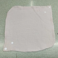 Soft light pink muslin cotton baby bib with snap buttons and crinkle texture - Lotus Pink (38#)