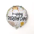 Round jungle animal happy birthday foil balloon with lion and elephant illustrations - 18in Jungle Birthday Round Balloon