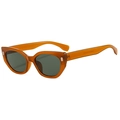 Vintage Cateye-Sonnenbrille in Bernstein mit dunkelgrünen Gläsern und UV-Schutz - Gelee Orange C03