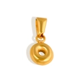 Detailed view of 18K gold-plated bubble donut pendant with top ring for DIY jewelry - Letter O - Gold