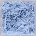 Light blue shredded paper filler for gift boxes, 20g pack in transparent container - Sky Blue