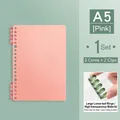 Pink A5 DIY refillable notebook kit with matte frosted covers and transparent binder clips - 20 Holes A5 / Sakura Pink