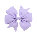 Classic light purple grosgrain ribbon bow hair clip with tiered rib texture for girls - Light Purple (25)