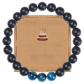 Bracelet en perles œil de tigre et noir mat pour 21ème anniversaire avec carte - Style 21ème Anniversaire
