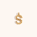 Twisted 18K gold plated stainless steel letter S pendant necklace for women - Letter S