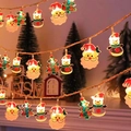 LED Weihnachtslichterkette mit Weihnachtsmann, Schneemann und Baum Motiven in Warmweiß - Weihnachtsmann+Baum+Schneemann gemischt / Batteriebetrieben: 2m 10LED [Dauerlicht]