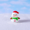 Miniature snowman figurine for Christmas DIY decor, 2.7cm tall, resin winter ornament - No. 17 Snowman with Xmas Hat