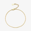Minimalist S925 sterling silver golden bracelet with square chain and lobster clasp - 18K Gold Bracelet