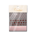 Stickers à ongles japonais avec motifs fraises et nœuds rouges, modèle TO-2274 - Style Grille Noeud Fraise (to2274)
