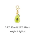 Cute avocado charm pendant with golden lobster clasp and colorful enamel finish - Avocado