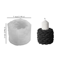 Translucent white silicone mold for braided rope texture candle base and plaster crafts - Large Rope Candlestick Mold