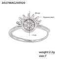 Hemelse zonnering van titaniumstaal met zirkonia en verstelbare open band design - US 7 / Zon Ontwerp / Stalen Zon