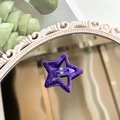 Y2K star hair clip featuring purple glitter finish on a classic BB snap pin style - Dark Purple Glitter