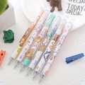 Set of 6 retractable gel pens with cute cartoon animals and smooth white barrels - Forest Party