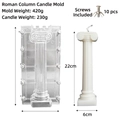 Roman column candle mold made of transparent plastic with 10 screws for DIY candle making - Roman Pillar Mold