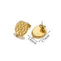 14K gold plated irregular round DIY earring studs with open loop connectors in 14mm-17mm - Irregular Textured Round Base