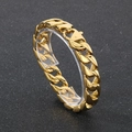 Pulsera de cadena cubana de 15 mm para hombre en acero inoxidable con acabado en oro puro - Color Dorado Brillante (KB49297-D)