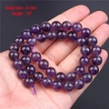 Dunkelviolette Amethyst-Rundperlen auf einem 15-Zoll-Strang mit 4 mm Durchmesser - 15 Zoll/Strang / 4mm Runde Perle