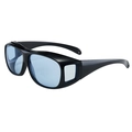 Cycling sunglasses with black plastic frame and light blue lenses for wind protection - Black Frame Blue Lens