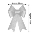 Silver glitter Christmas bow ornament measuring approx 28cm width and 43cm height - Silver (28*43cm)