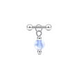 Orecchino a catena con stella e perla traslucida celeste in finitura argento - Stile Sfera Blu (8mm)