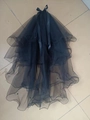 Multi-layer black bridal veil with delicate bow and beaded tulle for wedding photography - Black Four Layer Curled Edge Bowknot With Hair Comb