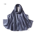 Detail showing smooth grey-blue satin fabric texture with glossy finish and fine edges - Grey Blue