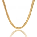 Minimalist gold plated stainless steel snake chain necklace with reflective finish - 6mm Soft Snake Chain