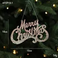 Rose gold glitter Merry Christmas hanging sign ornament for Christmas tree decor - Letter Style
