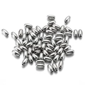 Silberne ovale Reimperlen aus CCB-Kunststoff mit Metallic-Finish für DIY-Schmuckherstellung - 4x8mm (200 Stk/Packung) / Rhodium