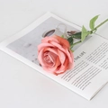 Pink velvet artificial rose flower on a magazine for home and wedding decor - Large Velvet Coffee