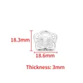 Polished silver butterfly pendant accessory with hollow design and 18.6mm width - Steel Polished Butterfly 18.5mm